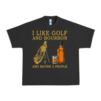 Pigment Black I Like Bourbon and Golf and Maybe 3 People Whiskey Urban Heavy Tee - tuanDangUi