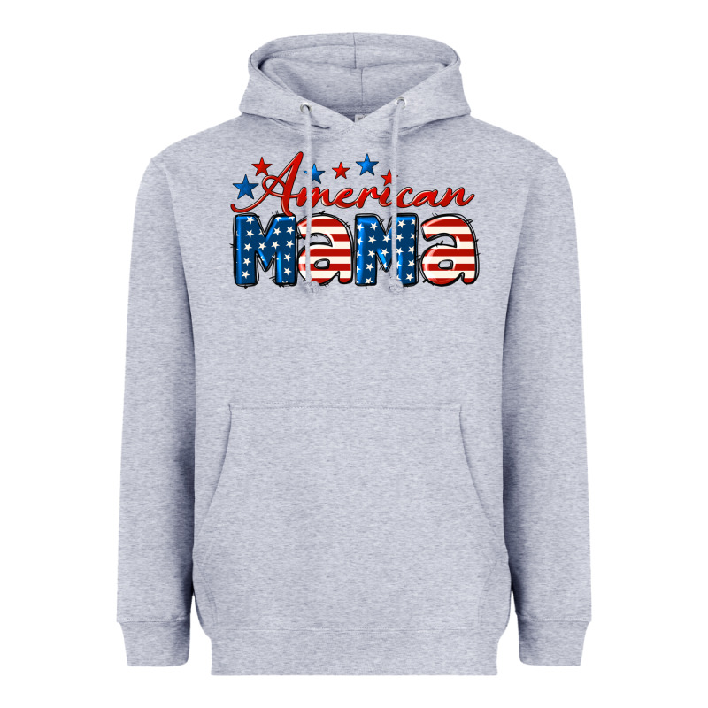 American Mama Mother's Day Heavyweight Hoodie by LillyAllenDesigns | Teevron