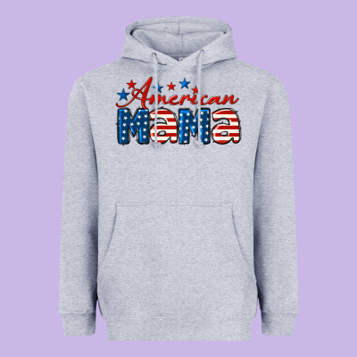 American Mama Mother's Day Heavyweight Hoodie Designed By Lillyallendesigns