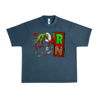 Midnight Navy Christmas Character  Nurse Urban Heavy Tee - NancyCooperArtShop