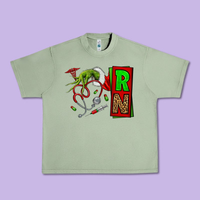 Christmas Character  Nurse Urban Heavy Tee Designed By Nancycooperartshop