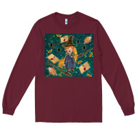 Burgundy wizard boy with mouse Long Sleeve Tee - TumblerDesignByShophia