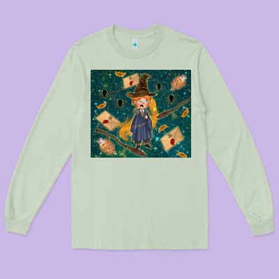 Wizard Boy With Mouse Long Sleeve Tee Designed By Tumblerdesignbyshophia