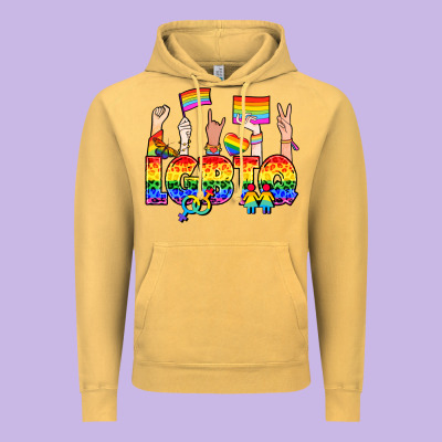 Lgbtq+ Vintage Hoodie Designed By Nancycooperartshop