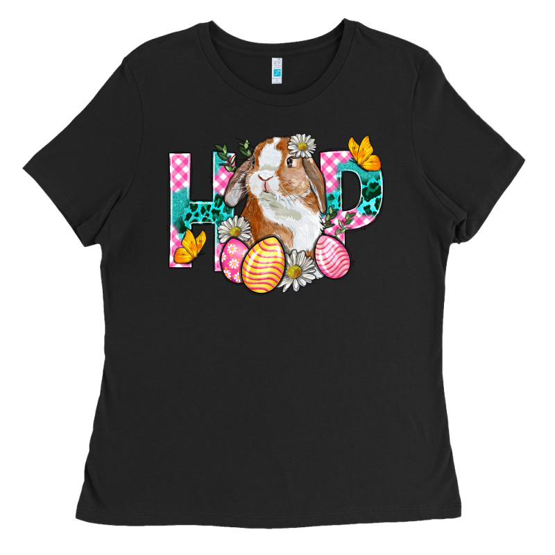 Hop Bunny Easter Ladies Tee by BundleAndBundleShop | Teevron