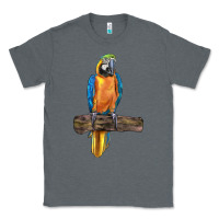 Charcoal Heather blue throated macaw Classic Tee - LillyAllenDesigns