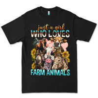 Black Just A Girl Who Loves Farm Animals Premium Tee - BundleAndBundleShop