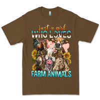 Cacao Just A Girl Who Loves Farm Animals Premium Tee - BundleAndBundleShop