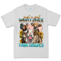 Dove Grey Just A Girl Who Loves Farm Animals Premium Tee - BundleAndBundleShop