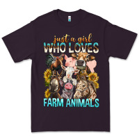 Plum Just A Girl Who Loves Farm Animals Premium Tee - BundleAndBundleShop