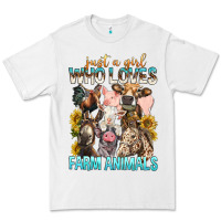 White Just A Girl Who Loves Farm Animals Premium Tee - BundleAndBundleShop