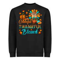 Black Grateful Thankful Blessed Thanksgiving Cold Drink Heavyweight Sweatshirt - FaDigitalArtStudio