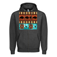 Charcoal Heather native american aztec seamless pattern 2 Zipper Hoodie - BundleAndBundleShop