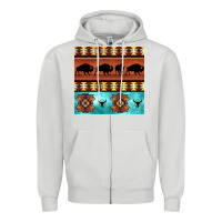 Dove Grey native american aztec seamless pattern 2 Zipper Hoodie - BundleAndBundleShop