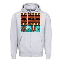 Heather Grey native american aztec seamless pattern 2 Zipper Hoodie - BundleAndBundleShop