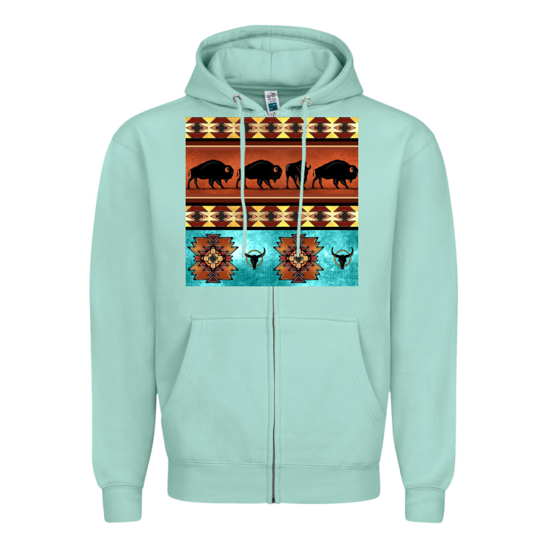 Native American Aztec Seamless Pattern 2 Zipper Hoodie by BundleAndBundleShop | Teevron