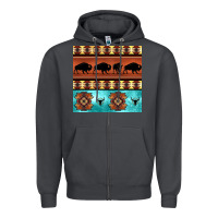 Smoke native american aztec seamless pattern 2 Zipper Hoodie - BundleAndBundleShop