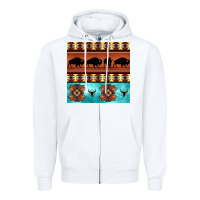 White native american aztec seamless pattern 2 Zipper Hoodie - BundleAndBundleShop