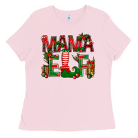 Bubblegum Pink Christmas Mama Elf Ladies Tee - BundleAndBundleShop