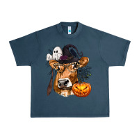 Midnight Navy Boo Heifer Cow Halloween Urban Heavy Tee - texasbilliewilder