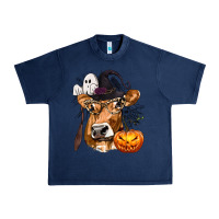 Navy Boo Heifer Cow Halloween Urban Heavy Tee - texasbilliewilder