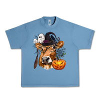 Pebble Blue Boo Heifer Cow Halloween Urban Heavy Tee - texasbilliewilder