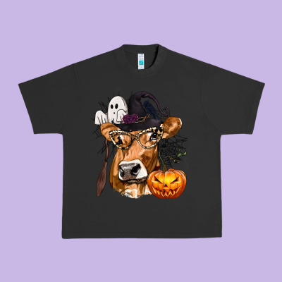 Boo Heifer Cow Halloween Urban Heavy Tee Designed By Texasbilliewilder
