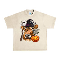 Sandshell Boo Heifer Cow Halloween Urban Heavy Tee - texasbilliewilder