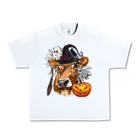 White Boo Heifer Cow Halloween Urban Heavy Tee - texasbilliewilder