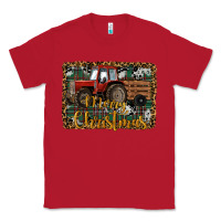 Red Merry Christmas Tractor Classic Tee - RanaPortraitStore