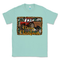 Seafoam Merry Christmas Tractor Classic Tee - RanaPortraitStore