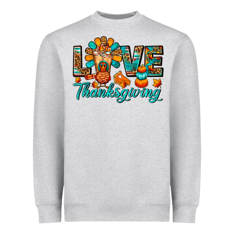Love Thanksgiving Gobble And Frappe Heavyweight Sweatshirt by FaDigitalArtStudio | Teevron