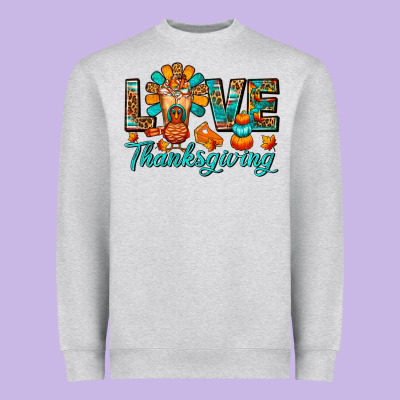 Love Thanksgiving Gobble And Frappe Heavyweight Sweatshirt Designed By Fadigitalartstudio