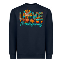 Navy Love Thanksgiving Gobble And Frappe Heavyweight Sweatshirt - FaDigitalArtStudio