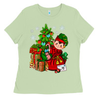 Matcha Santa's Elf Christmas Ladies Tee - BundleAndBundleShop