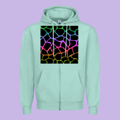 Giraffe Glitter Seamless Pattern Zipper Hoodie Designed By Bundleandbundleshop