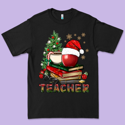 Teacher With Christmas Tree Premium Tee Designed By Bundleandbundleshop