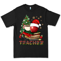 Black Teacher With Christmas Tree Premium Tee - BundleAndBundleShop