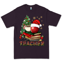 Plum Teacher With Christmas Tree Premium Tee - BundleAndBundleShop