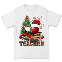 White Teacher With Christmas Tree Premium Tee - BundleAndBundleShop
