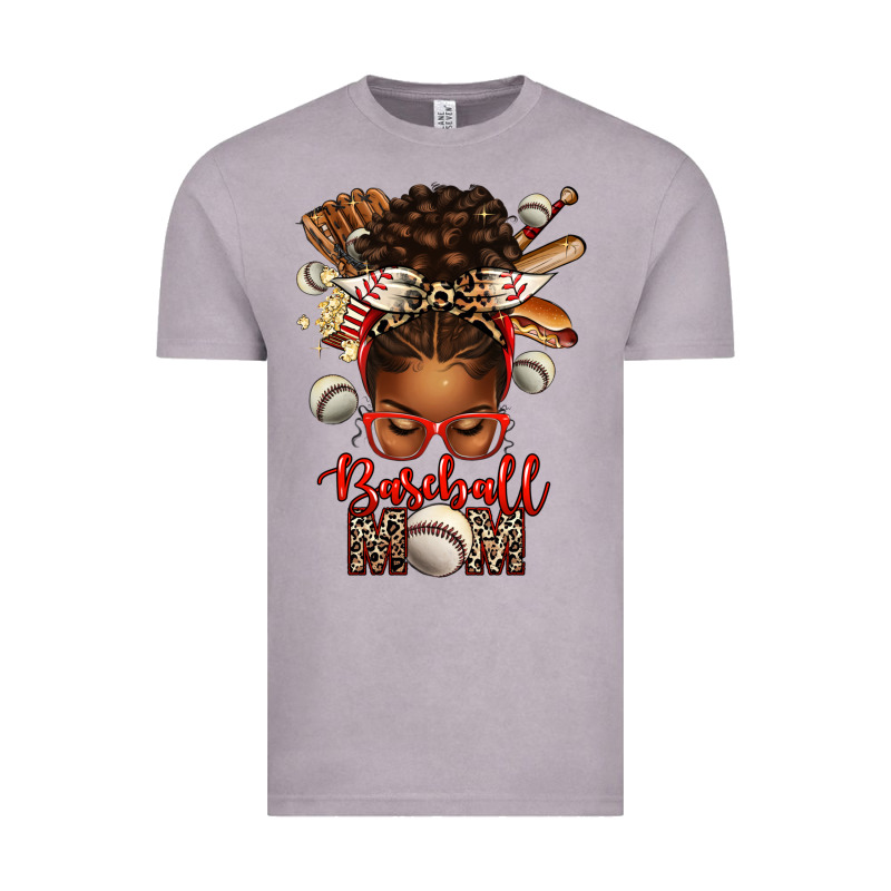 Baseball Mom Afro Messy Bun Vintage Tee by texasbilliewilder | Teevron