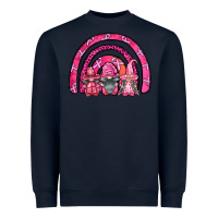 Navy breast cancer rainbow gnomes Heavyweight Sweatshirt - FaDigitalArtStudio