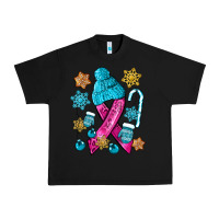 Black winter breast cancer ribbon Urban Heavy Tee - NancyCooperArtShop