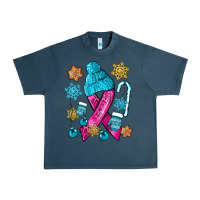 Midnight Navy winter breast cancer ribbon Urban Heavy Tee - NancyCooperArtShop