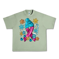 Oil Green winter breast cancer ribbon Urban Heavy Tee - NancyCooperArtShop