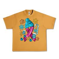 Peanut Butter winter breast cancer ribbon Urban Heavy Tee - NancyCooperArtShop
