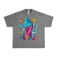 Winter Breast Cancer Ribbon Urban Heavy Tee | Teevron