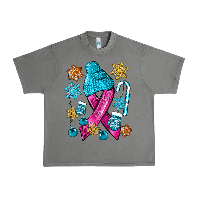 Winter Breast Cancer Ribbon Urban Heavy Tee by NancyCooperArtShop | Teevron