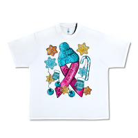 White winter breast cancer ribbon Urban Heavy Tee - NancyCooperArtShop