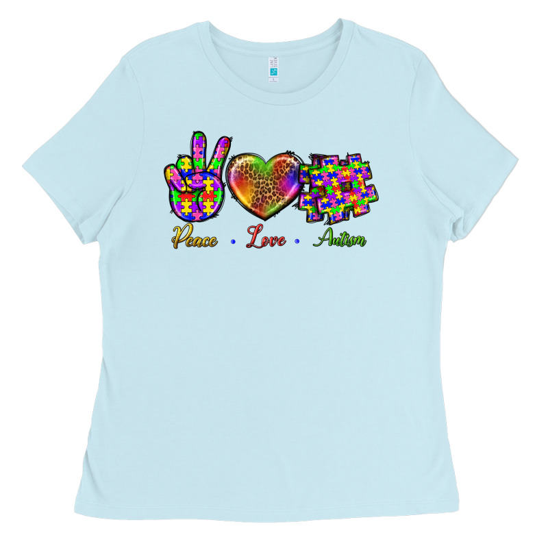 Peace Love Autism Ladies Tee by BundleAndBundleShop | Teevron